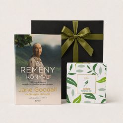 A remény könyve teakedvelőknek ajándékcsomag Jane Goodall könyvvel és tealevél formacukorral