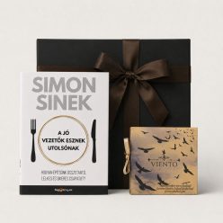 Jó vezetőknek ajándékcsomag Simon Sinek vezetői könyvvel és madagaszkári kézműves csokoládéval