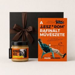 A Lesz*rom rafinált művészete a munka hősének ajándékcsomag Mark Manson könyvvel és fahéjas krémmézzel