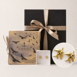Madarak prémium csokival ajándékcsomag fecske fülbevalóval és Fabric Viento madagaszkári tejcsokoládéval
