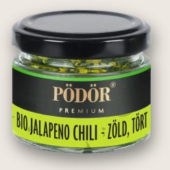 Pödör Bio tört zöld Jalapeno chili 20 grammos üveges kiszerelésben