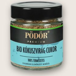 Pödör Bio kókuszvirág cukor 230 grammos kiszerelésben környezetbarát csomagolásban