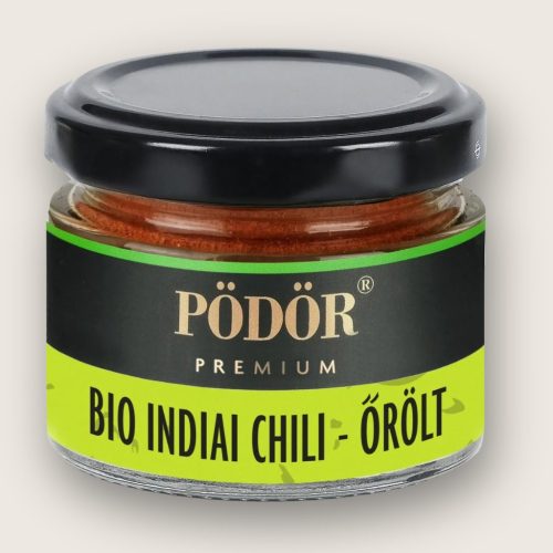 Pödör Bio őrölt indiai chili 30 grammos üveges kiszerelésben
