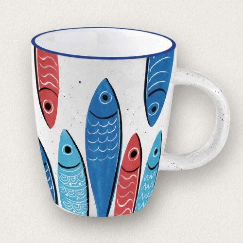 Színes halas mintájú porcelán bögre 350 ml-es méretben a Sardine
